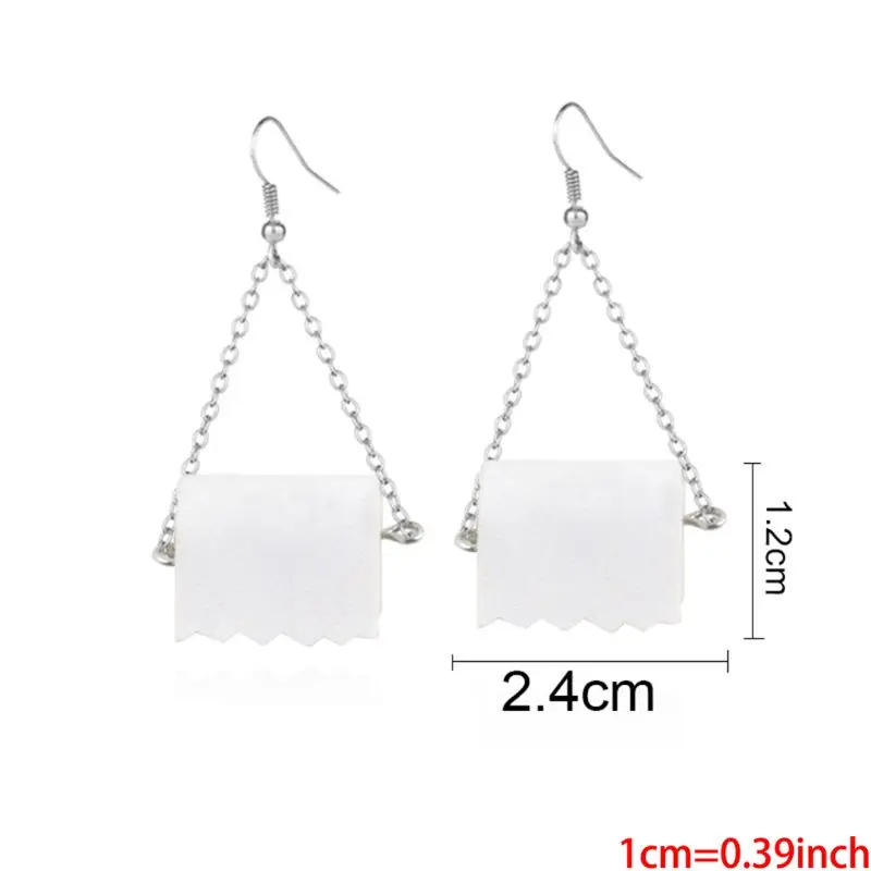 Рулон бумаги Висячие серьги ожерелье Забавные 3D ткани геометрические висячие