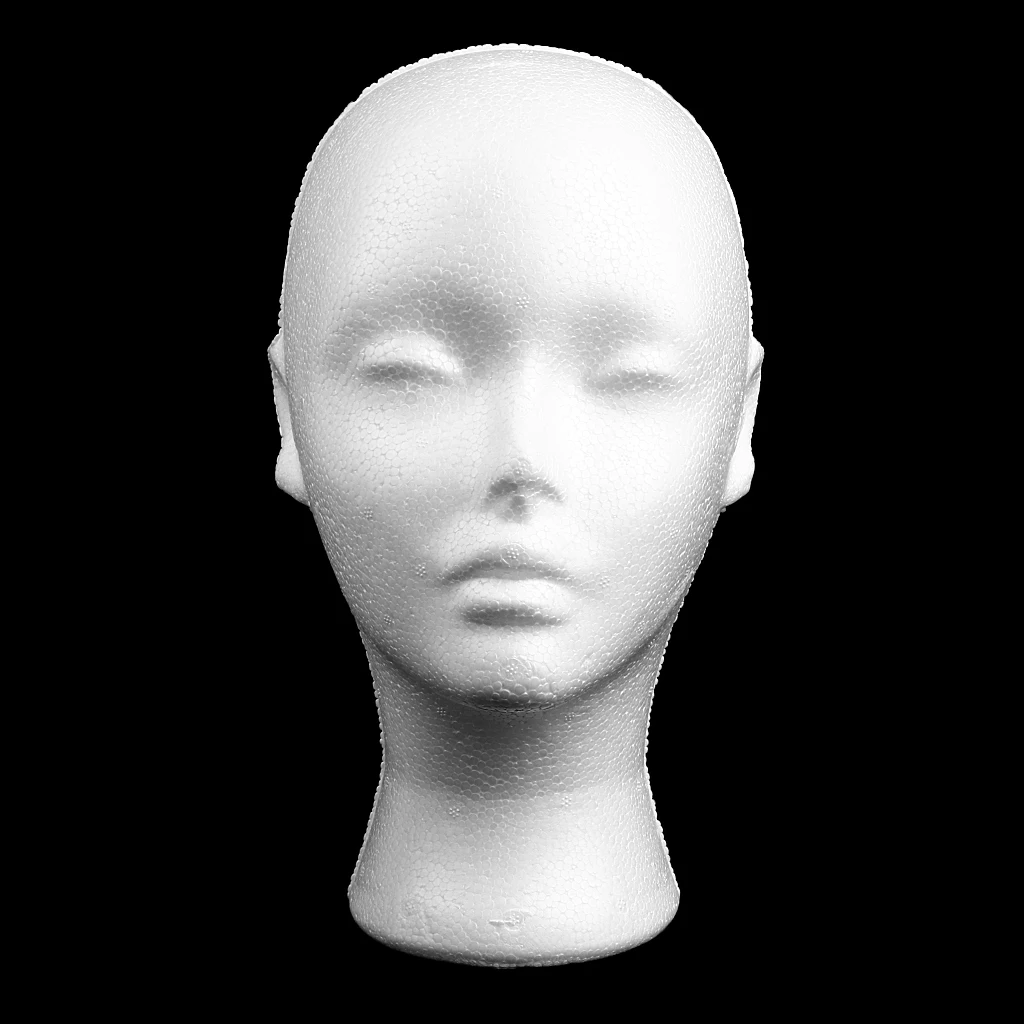 Mannequin Head Female Foam Exhibitor for Cap Headphones Hair Wigs Woman Wig Display Styrofoam Model |