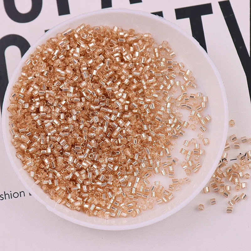 Стеклянные бусины с отверстиями 15/0 мм серебристые и металлические промежуточной