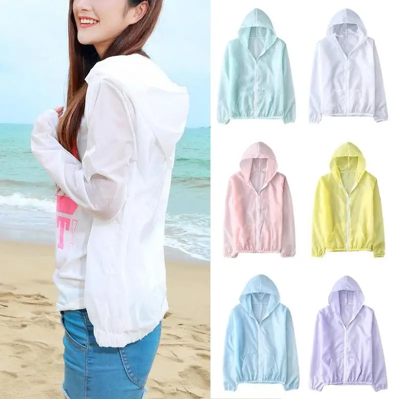 

2021 New Sunscreen Clothing Women Summer New Long-sleeved Size Clothing Large Vacation Beach Sunscreen Thin Women Color E8R6