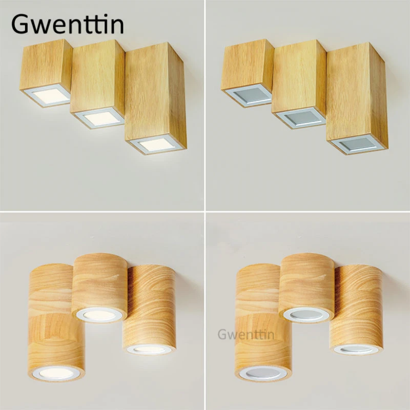 

Nordic Round Square Wood Ceiling Lights Modern Led Wooden Ceiling Lamp for Bedroom Corridor Aisle Home Decor Fixtures Luminaire
