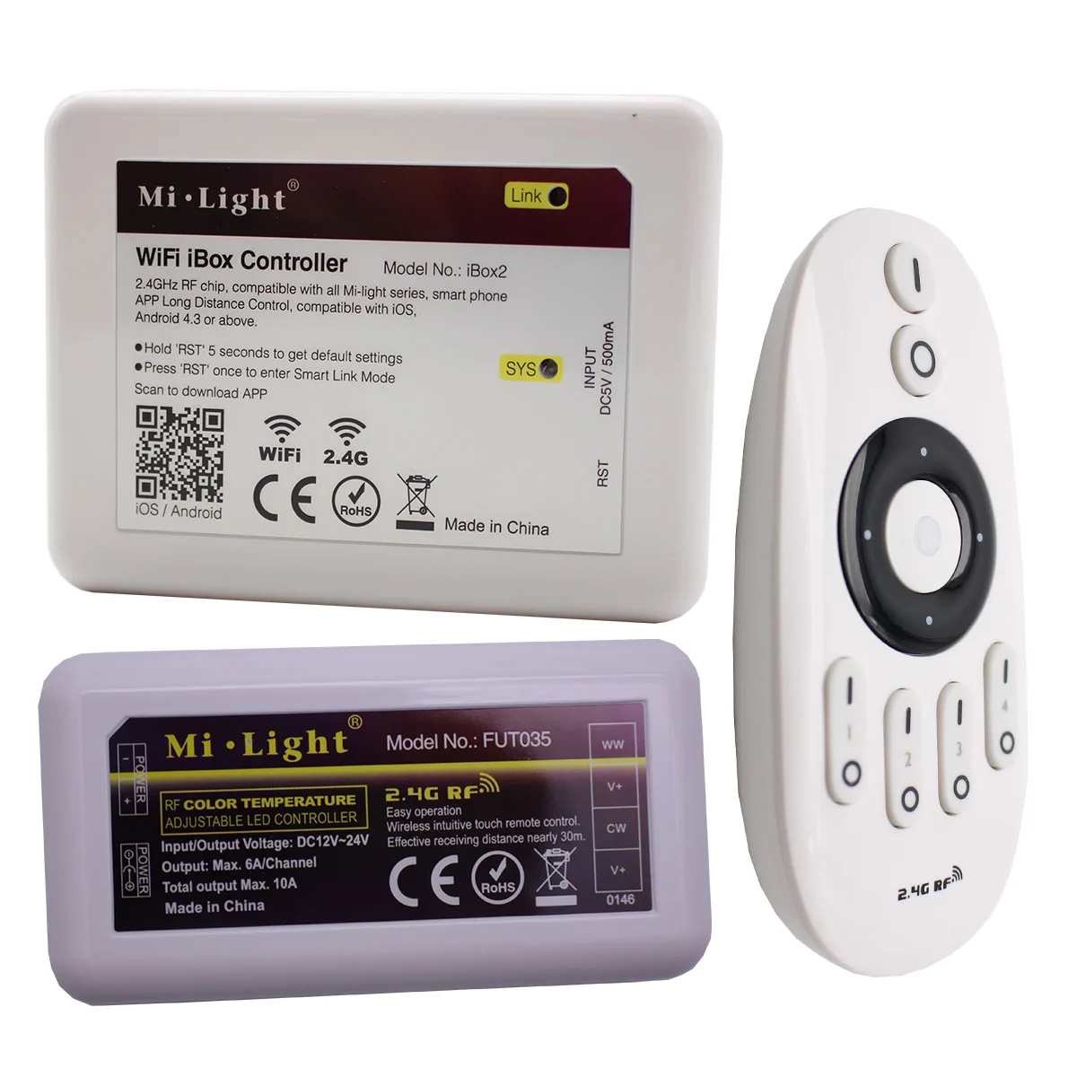 4 зонный CCT Mi Light FUT035 007 iBox2 RF Диммер дистанционный контроллер беспроводной с