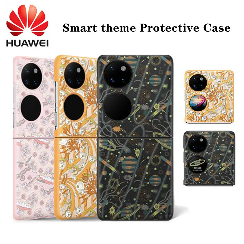 

100% Official Original Huawei P50 Pocket Smart Theme Protective NFC Auto-sensing To Get Artistic Themes Folding Screen PU Cover