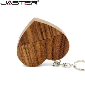 JASTER USB 2,0 (бесплатный логотип на заказ) деревянный Любовь Сердце флэш-накопитель Сердечки С Брелоком флэшка 4 ГБ 16 ГБ 32 ГБ 64 ГБ логотип клиента