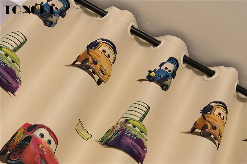 TONGDI Детские затемняющие занавески каваи милый мультяшный автомобиль украшение