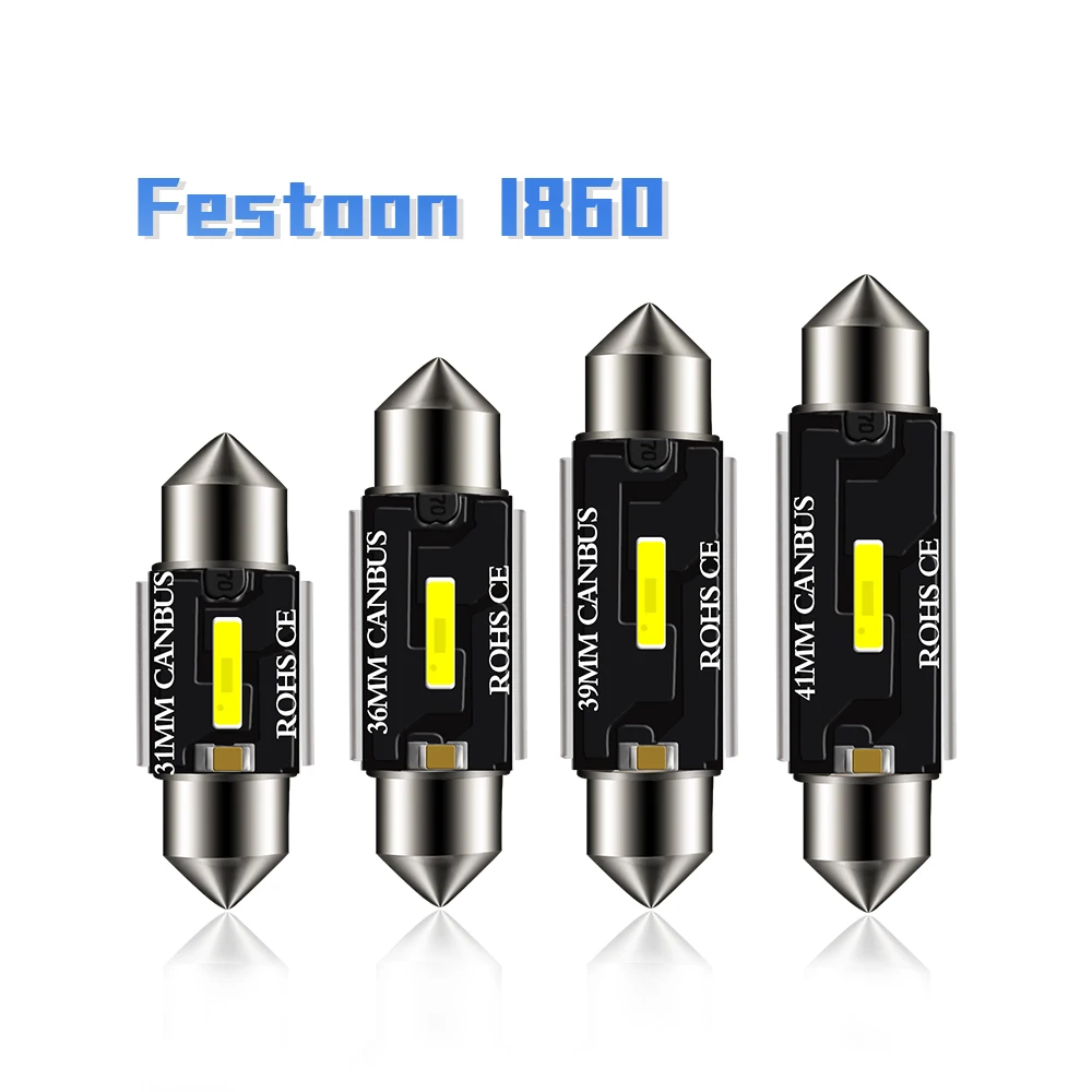 Светодиодсветодиодный лампы DXZ C5W C10W 50 шт. Canbus Festoon 41MM CSP 1860 без ошибок для салона