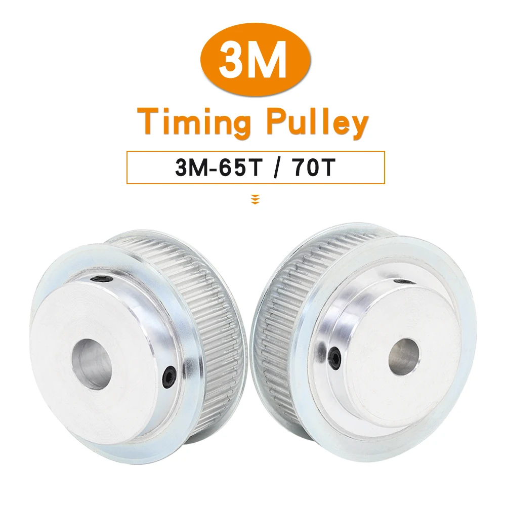

3M-65T/70T Timing Belt Pulley Bore Size 8/10/12/14/15/17/20 mm Alloy Pulleys Teeth Pitch 3.0 mm For Width 15 mm 3M Timing Belt
