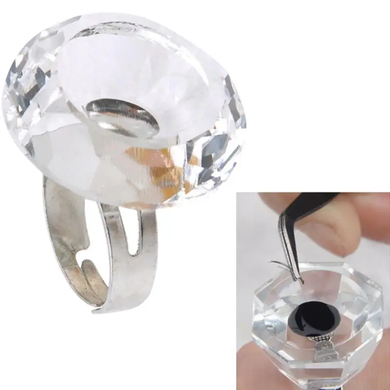 

Высококачественное кольцо для клея из натуральных норковых ресниц, кольцо для пальцев, клей для наращивания ресниц, поддон для накладных ре...