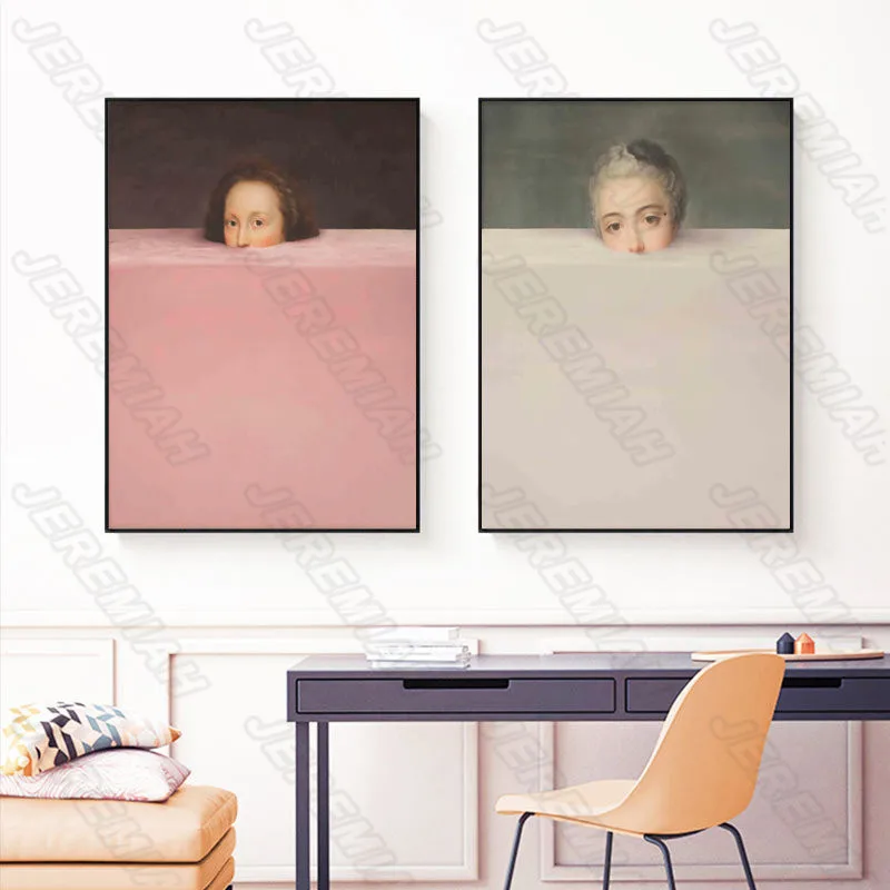 

People In Colorful Lattice Abstract Posters Nordic Style Wall Art Canvas Print Painting Modern Living Room Decoration