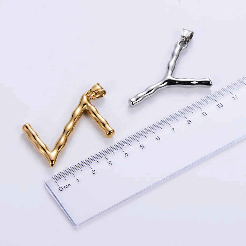 Ожерелье с подвеской в виде буквы бамбук ожерелье надписью для женщин и мужчин A-Z