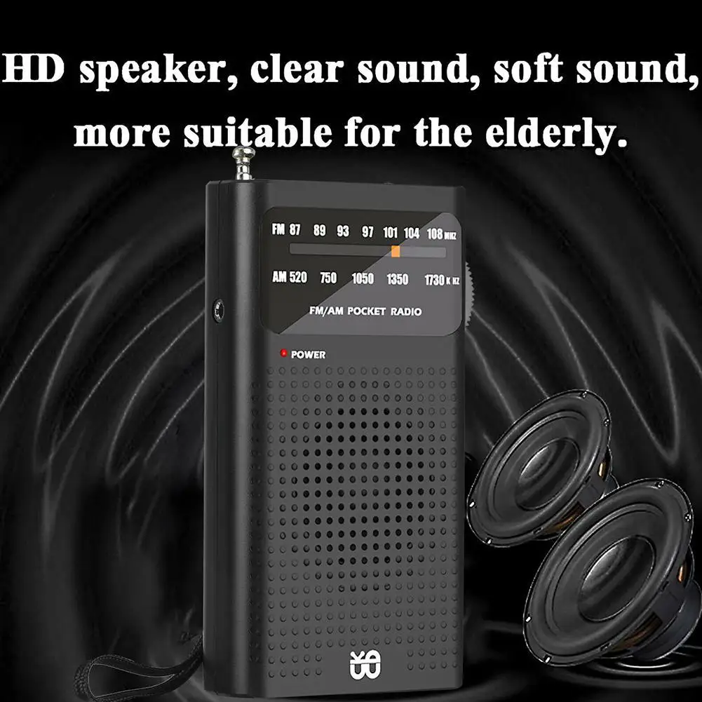 Полнодиапазонный FM/AM аналоговый радиоприемник карманный портативный