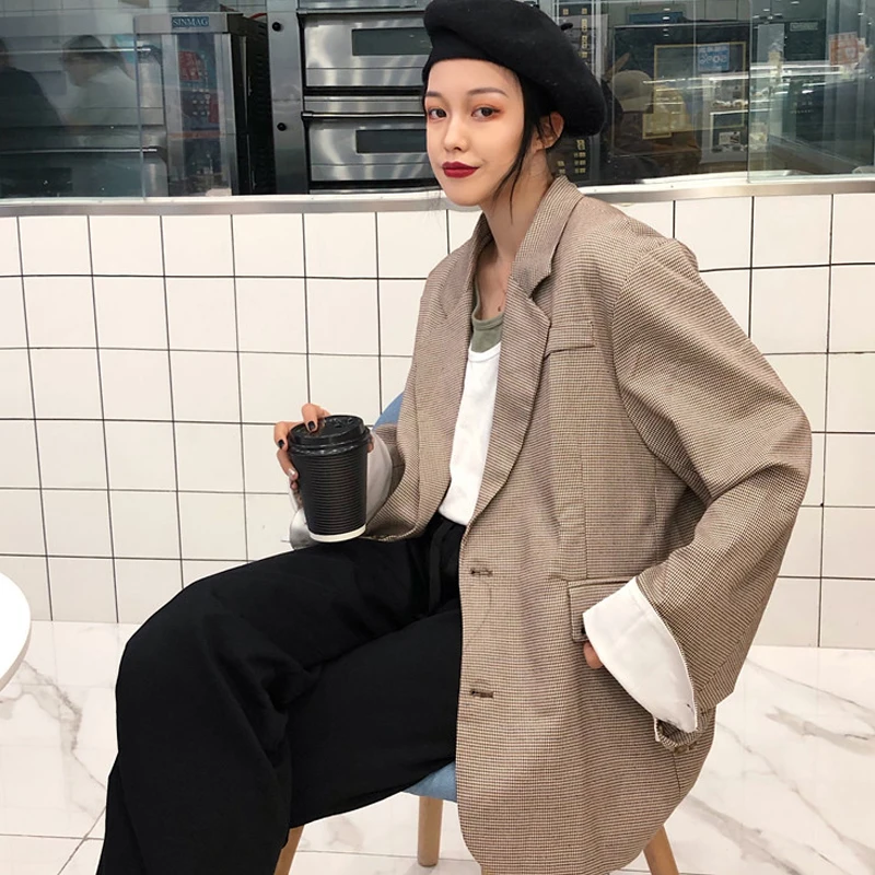 Женский сетчатый блейзер в стиле оверсайз Sungtin уличная одежда пальто с длинным