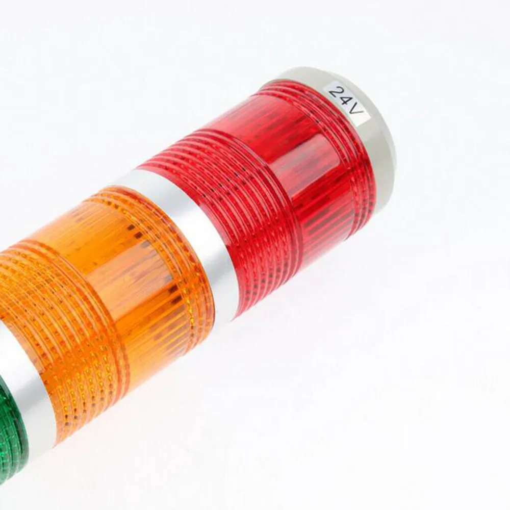

Alarm Signal Light DC 24V 3W Red Green Yellow LED Lamp Industrial Tower Signal Light, Easy Install PLC Processors