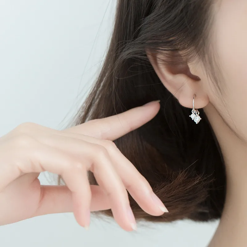 Женские серьги подвески WANTME из серебра 100% пробы с белым