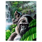 Алмазная живопись LZAIQIZG с квадратнымикруглыми стразами, красивая вышивка семьи орангутана, ручная работа с животными, Декор для дома