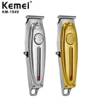 Kemei 1949 профессиональная машинка для стрижки волос, все металлические мужские электрические беспроводные триммер для волос, 0 мм, baldheed T Blade Finish стрижка машина