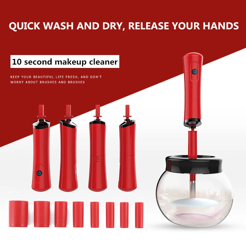 ZOREYA Electric Makeup Brush Cleaner& Dryer Set 10 seconds Efficient Make Up Brush Washing Tool