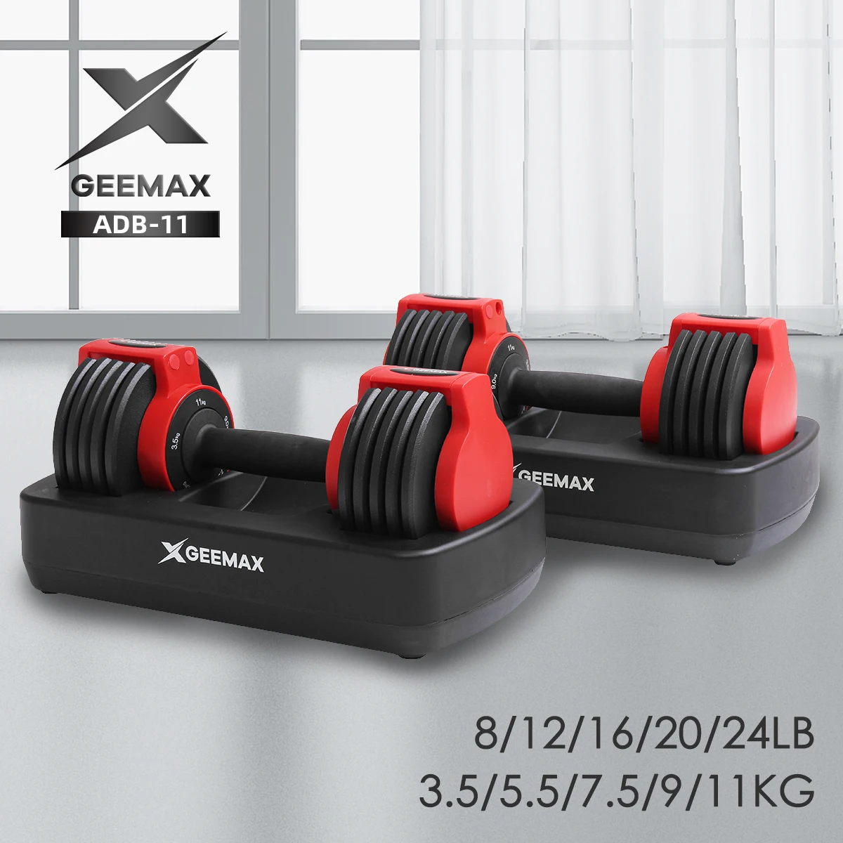

GEEMAX 25LBS Adjustable Dumbbell Home Intelligent Automatic Combination Replacement Dumbbell Set Universal Gym Bodybuilding