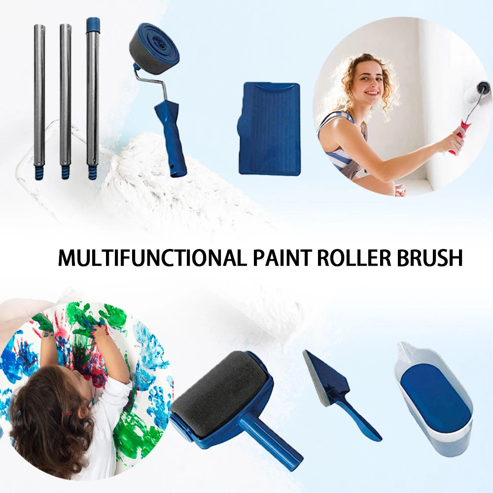 

Multifunctional DIY Paint Roller Brush Handle Tool Flocking Edger Household Office Room Wall Roller Paint Brush