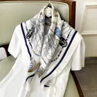 2021 г., роскошный брендовый квадратный шелковый атласный шарф Испании, Женский шаль и палантин, Галстуки для волос, банданы, хиджаб 70*70 см