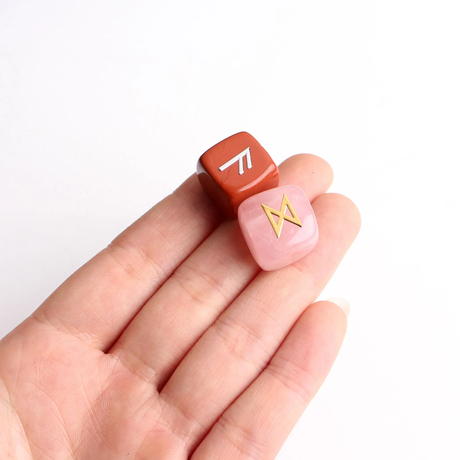 25Pcs Natural Chakra Various Cube Crystals Runes Metal Sticker Symbol Fortune-telling Divination Rock Stones Reiki Healing Gift | Дом и сад