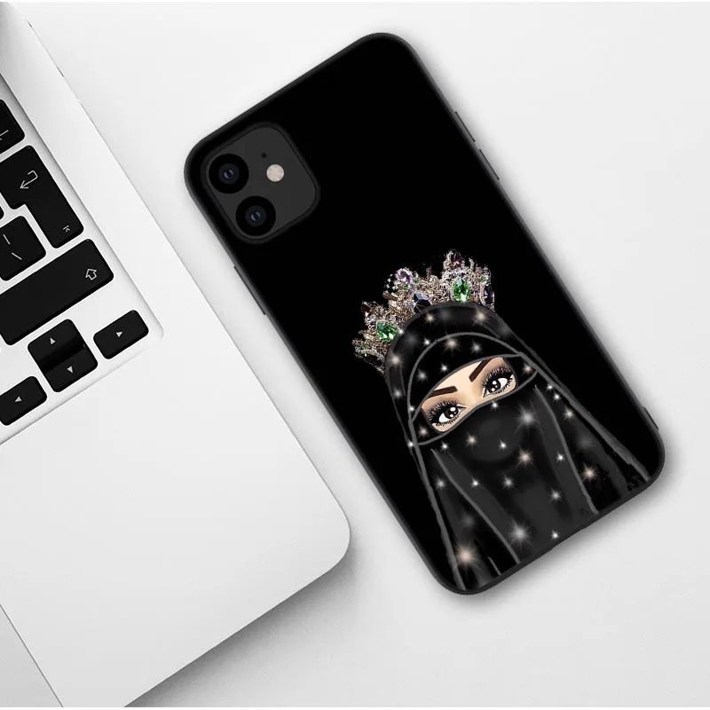 TPU Роскошный женский силиконовый чехол в хиджабе для iPhone 11 Pro Max X мусульманская исламская накладка-решетка для iPhone X 7 8 Plus XS Max XR - Цвет: TPU