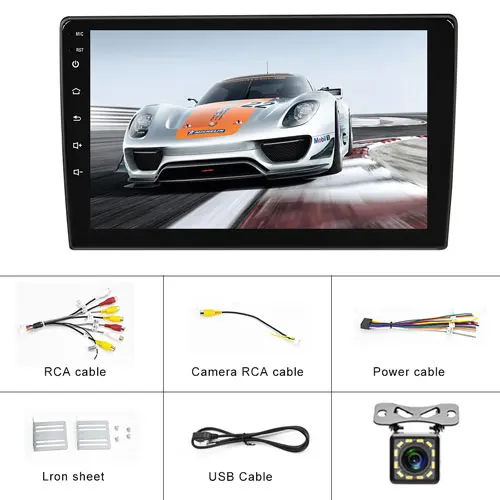 Podofo 2din автомагнитолы " 2.5D экран ISO Android mirrorlink Автомобильный мультимедийный плеер авторадио Bluetooth для универсального автомобиля стерео - Цвет: With 12 LED Camera