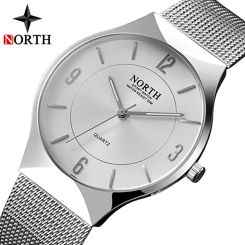 Бренд NORTH роскошные новые модные бизнес кварцевые часы мужские