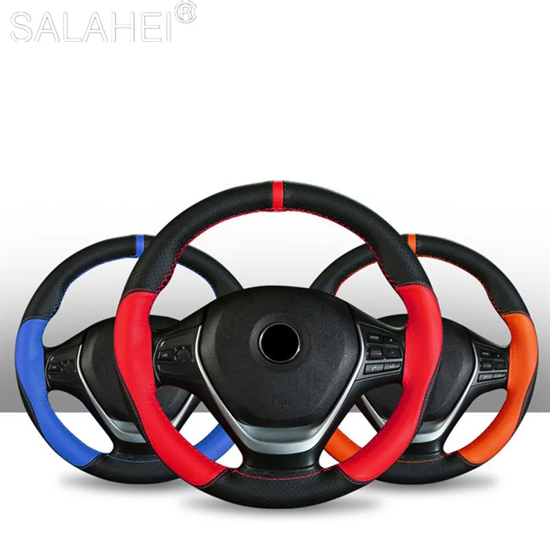 

Оплетка на руль чехол рулевого колеса автомобиля, с иголкой и ниткой, 38 см