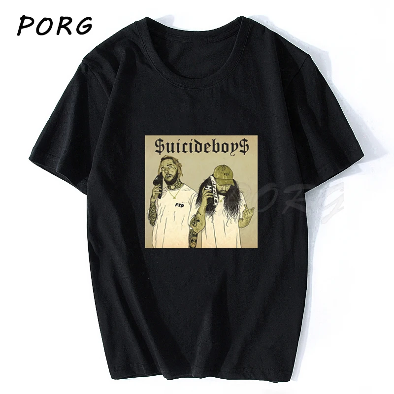 Футболка мужская с парнями из Suicideboys надписью $ uicideboy хлопковая тенниска в стиле