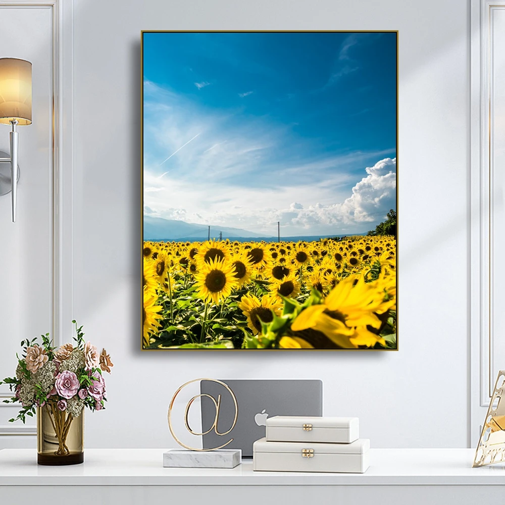 

Wall Pictures For Living Room Sunflowers Picture Poster Floral Wall Art Canvas Painting Calligraphy Botanical Prints for Bedroom