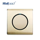 Настенный светильник ель Wallpad, 1 клавиша, 1 способ, случайный клик, со светодиодным индикатором, Золотая матовая панель из поликарбоната для дома