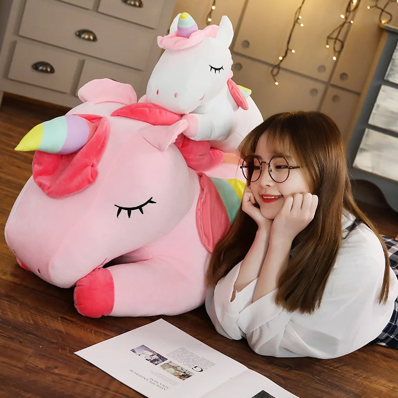 

Dropshipping Giant Unicorn Plush Toy Unicorn Dolls Animal Horse Toys Soft Sitting Stuffed Popular Cartoon for Kid Xmas Present
