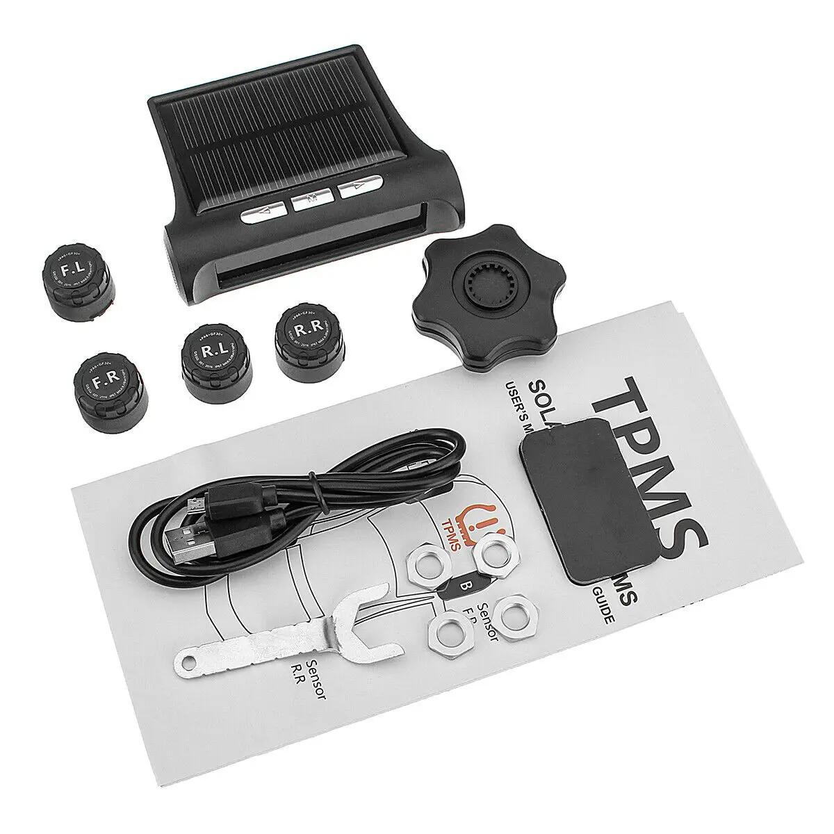 Автомобильная система контроля давления в шинах TPMS беспроводная с 4 датчиками