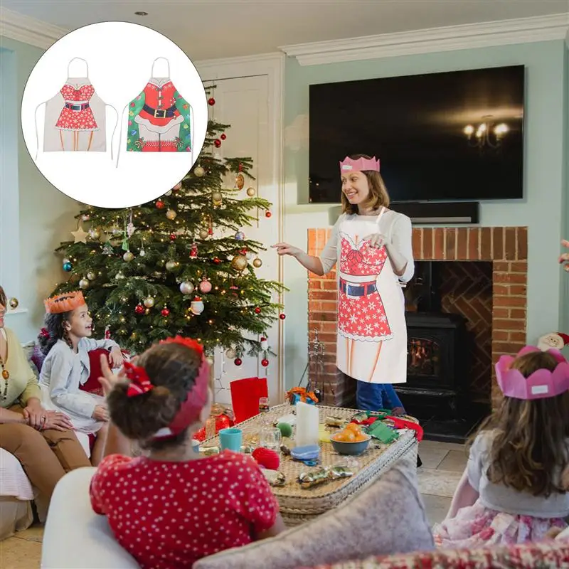 

2Pcs Christmas Fashionable Polyester Barber Aprons Exquisite Practical Hair Cutting Barber Clothing Salon Apron