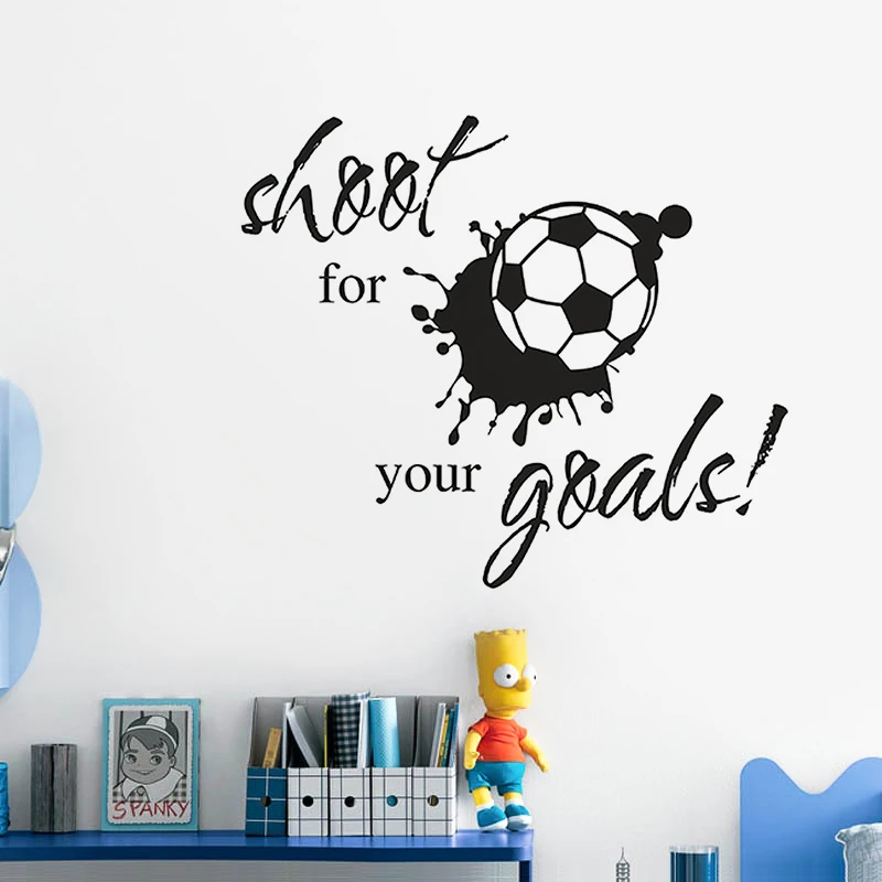 

Creative Football Wall Stickers Boys Bedroom Wall Decor Self-Adhesive Stickers Kids Room Decoration Home Decor Door Sticker