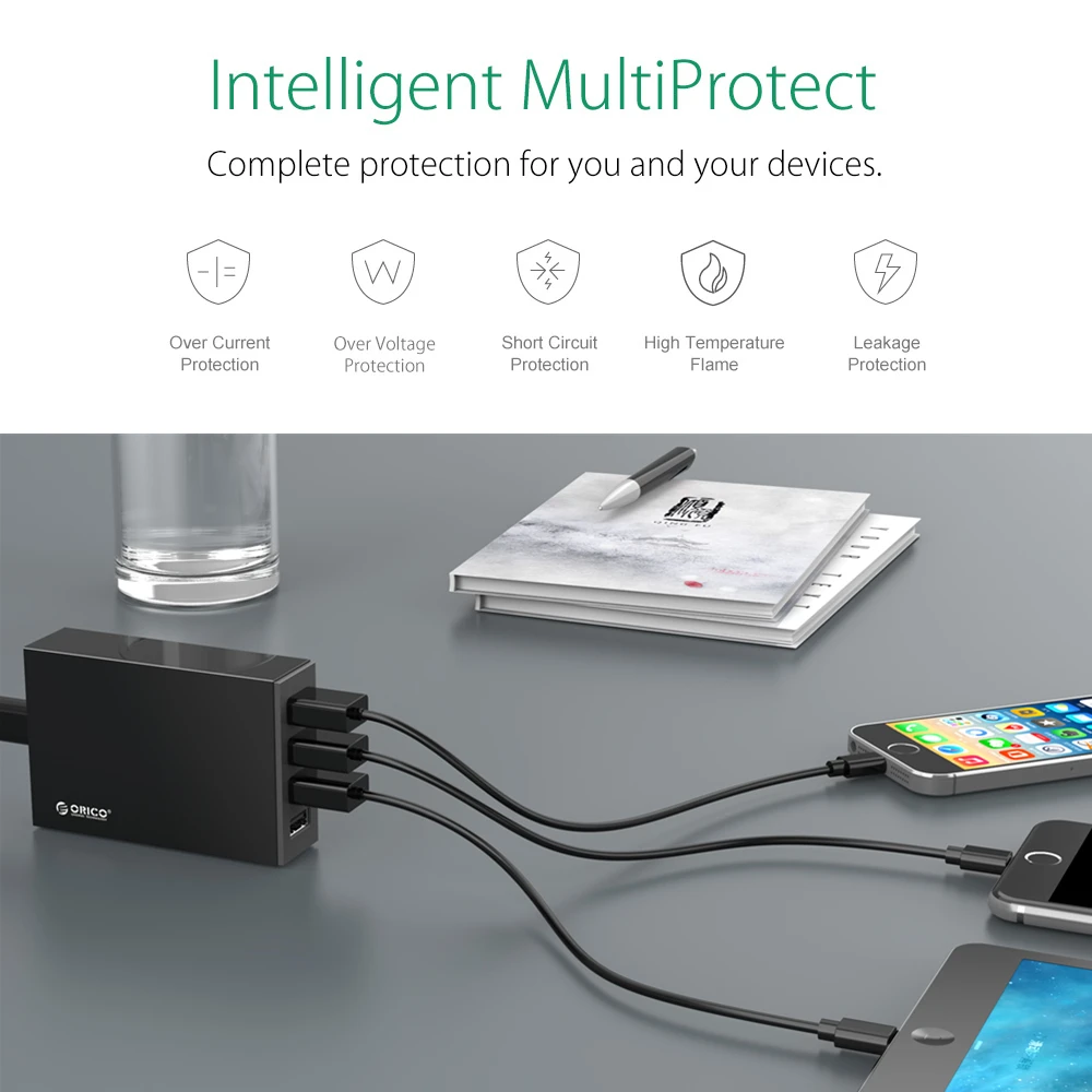 Настольное зарядное устройство ORICO с 4 USB портами 5 В 2 А быстрая зарядка