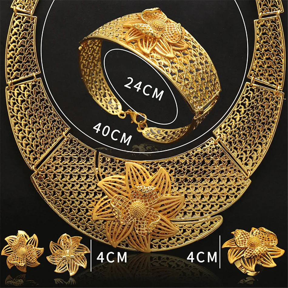 

Fani 2020 Fashion Spain Bridal Joyera Jewelry Sets Wholesale Dubai Gold Wedding Jewelry Set statement Woman Costume jewelry set