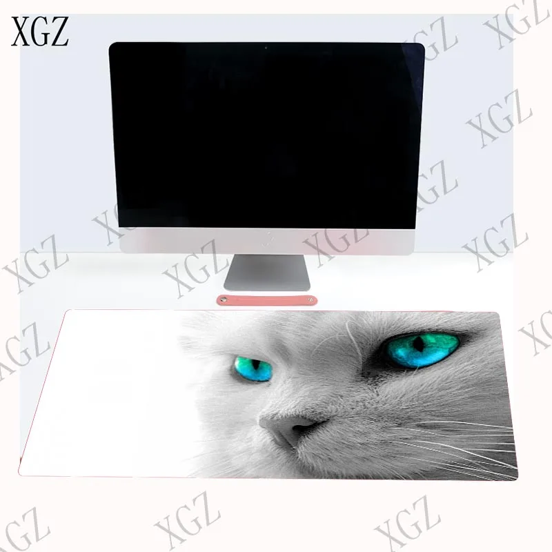 Большой игровой коврик для мыши XGZ с белыми кошачьими голубыми глазами в виде