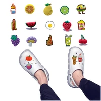 50pcs food shoe charms hamburger fries hot dog popcorn pizza donut shoe decorations milk beer coffee clog accessories gift