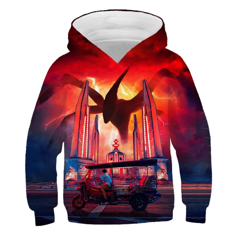 

Stranger Things 3D Children's Print Hoodie Clothing Boys Girls Clothes Fashion Casual Pullover 4-14T Spring Autumn Youth Sweater