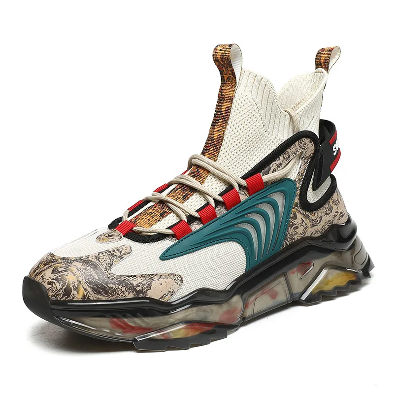 

High-top shoes men 2021 new casual men's shoes basketball trend shoes sports daddy shoes 39-46