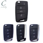 Корпус откидного ключа cojuntos Key для vw gollf 7 MK7, skoda octavia A7, для seat, дистанционный складной Автомобильный ключ, сменный корпус HU66