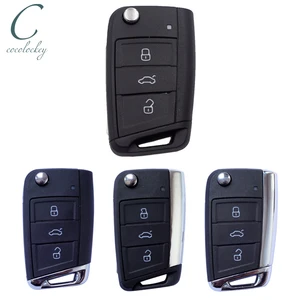 Корпус откидного ключа cojuntos Key для vw gollf 7 MK7, skoda octavia A7, для seat, дистанционный складной Автомобильный ключ, сменный корпус HU66