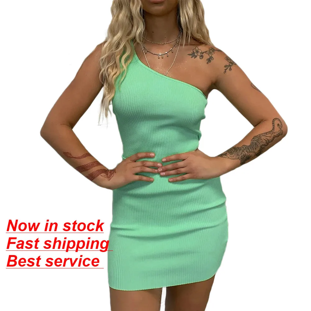 Женское платье без рукавов на одно плечо 2020 женские Соблазнительные