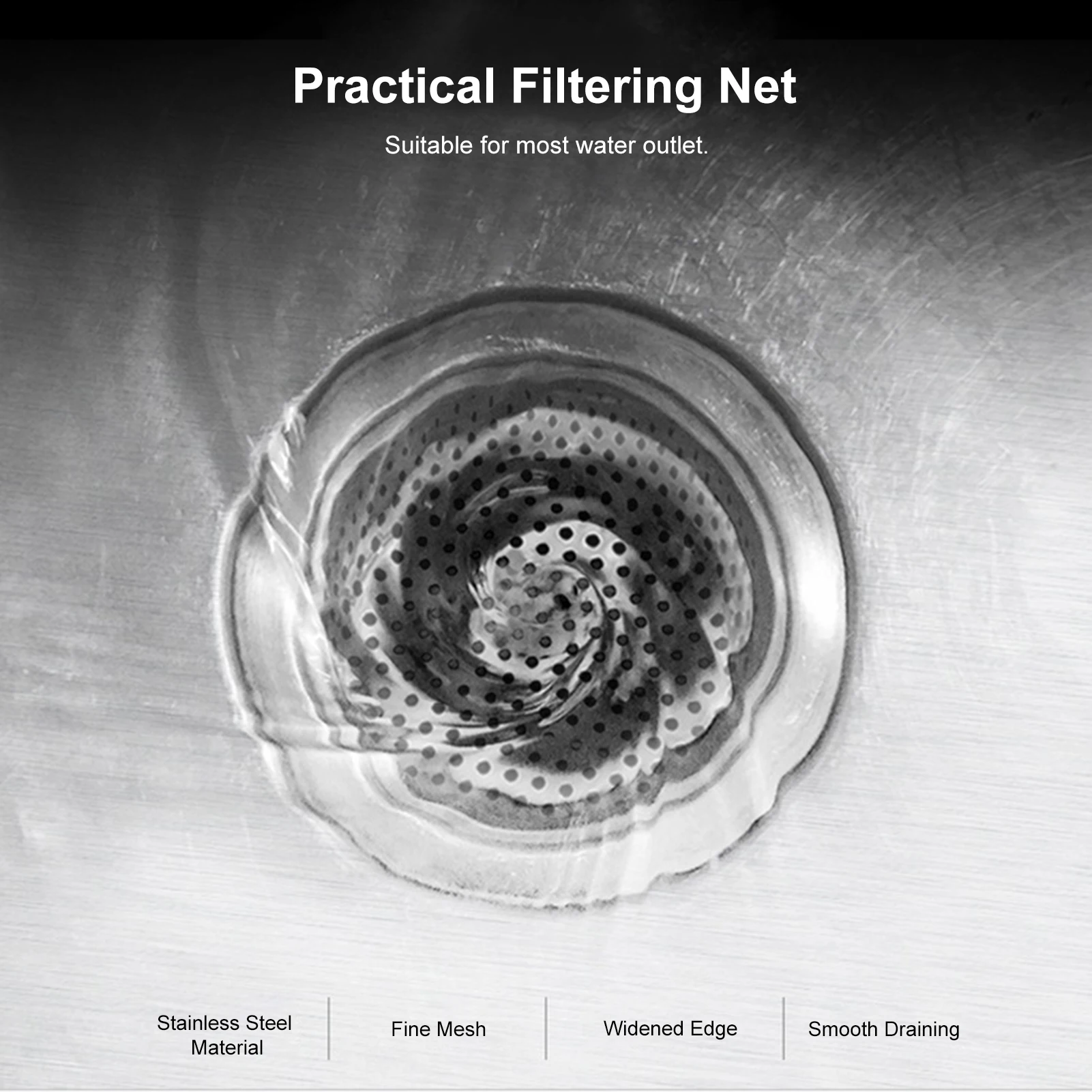 

Stainless Steel Bathtub Hair Catcher Stopper Shower Drain Hole Filter Trap Kitchen Metal Sink Strainer Floor Drain