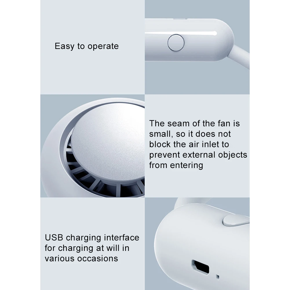 Мини Портативный подвесной шейный вентилятор USB Перезаряжаемый двойной вентилятор воздушный охладитель Кондиционер ручной Бесплатный эле... от AliExpress WW