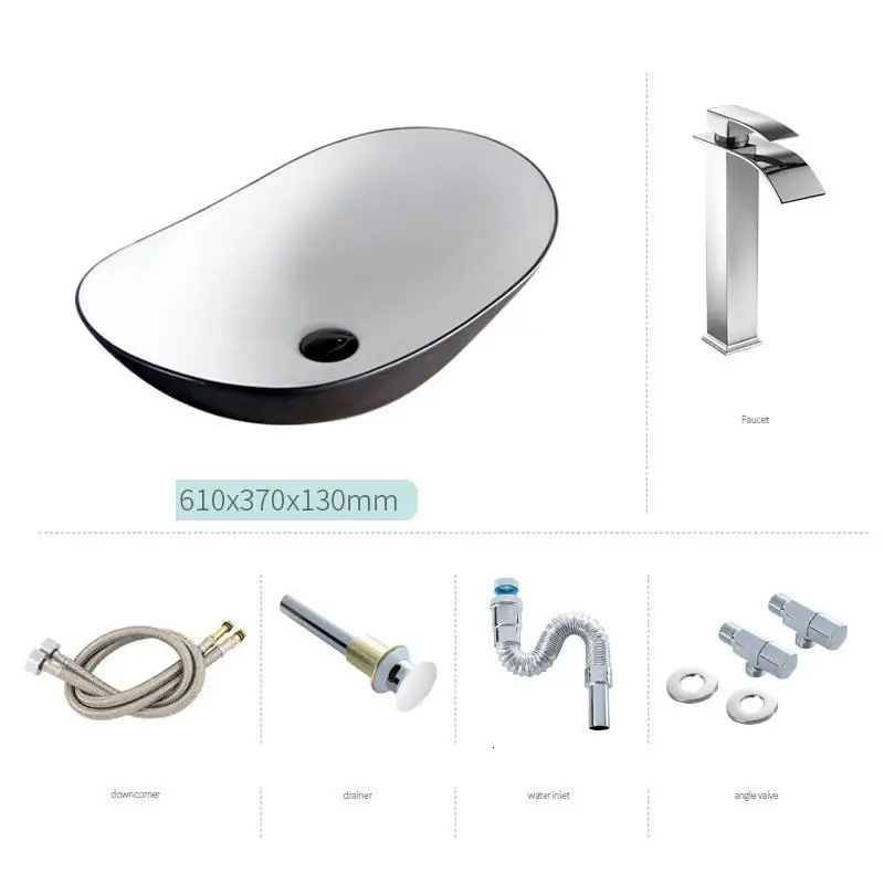 Lavatorio чаша де Appoggio Куба Para Black Umywalka Evier Lavandino Bagno Waschtisch раковина для ванной комнаты Lavabo Pia Banheiro - Цвет: MODEL F