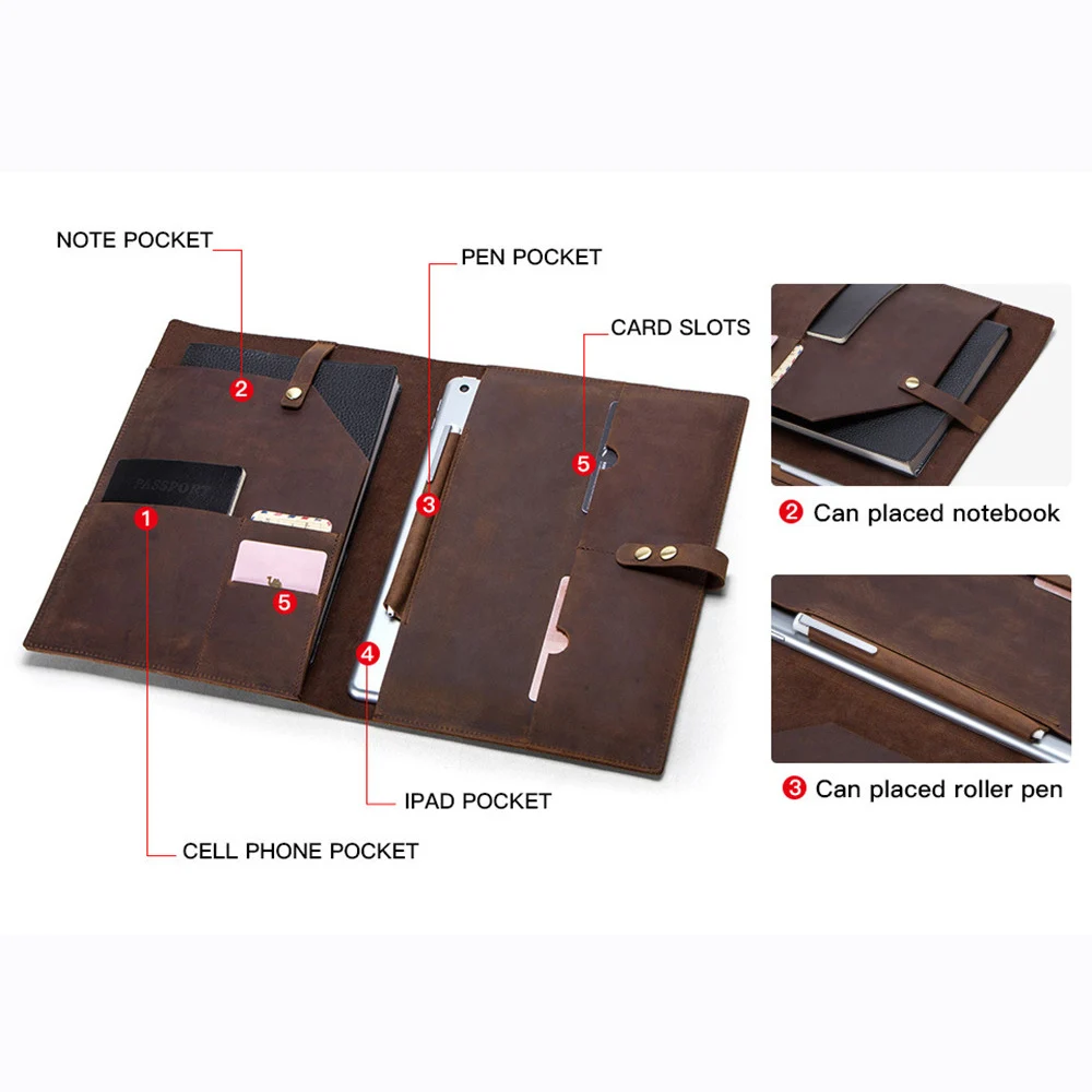 

Classic Retro 100% Pure Leather For iPad Pro 10.5 Case for Apple iPad Pro 10.5 Multi-function Buckle Storage Pouch Cover