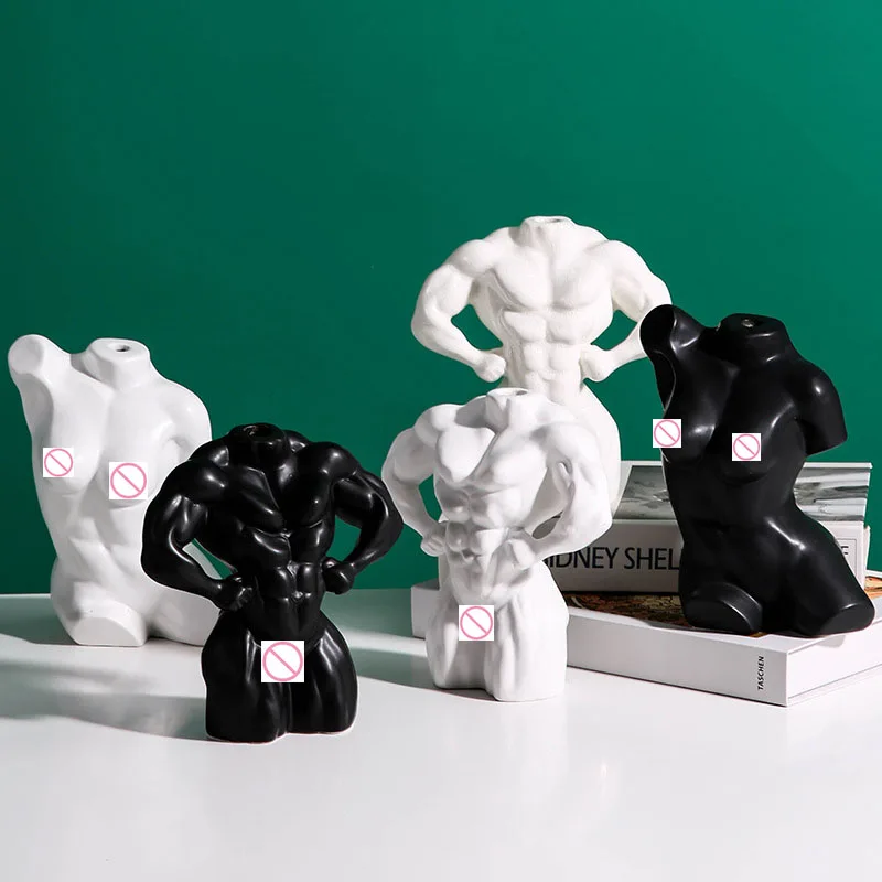 

Настольная Ваза в скандинавском стиле, боди-арт, бюст, статуя, керамическая ваза, поделки, Офисная Цветочная композиция, украшение для дома, ...